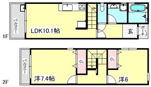 駒ケ林駅 徒歩5分 1-2階の物件間取画像